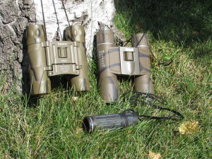 Two Binoculars and a Monoculare