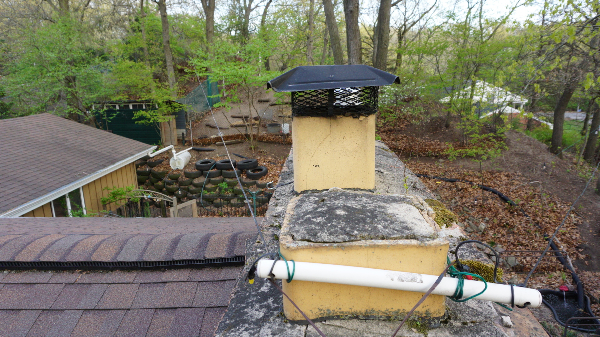 Antenna starts at the chimney